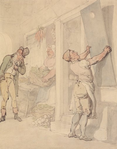 Vor dem Gemüsehändler von Thomas Rowlandson